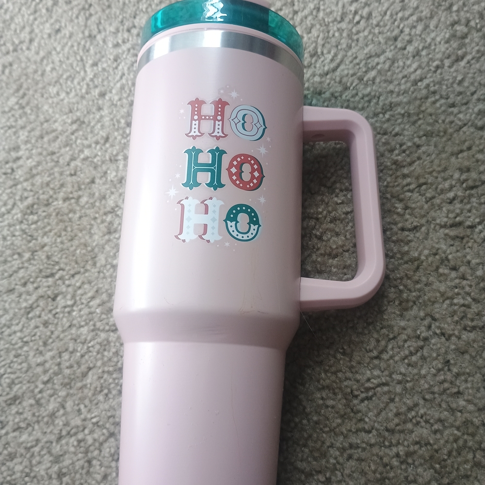 Pink Holiday Travel Mug